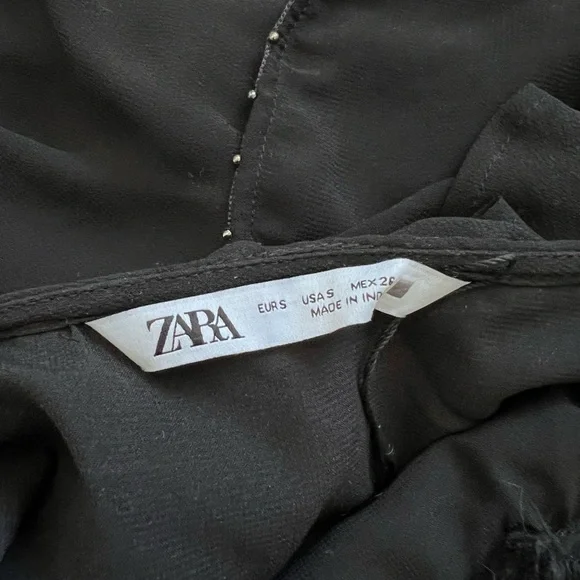 Black Zara Ruffle Mini Dress - Picture 7 of 7